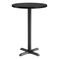 KFI Studios 30in Round Dining Table - 42in H - Charcoal Top - Black Base