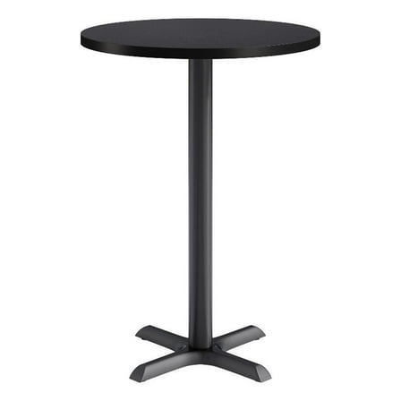 KFI Studios 30in Round Dining Table - 42in H - Charcoal Top - Black Base