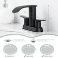 thumbnail image 2 of WOWOW Waterfall Bathroom Sink Faucet,Matte Black Two Handles Bathroom Faucet with Metal Pop up Sink Drain Stopper, 2 or 3 Holes Bathroom Basin Lavatory Mixer Tap with Deck Mount Plate, 2 of 7