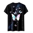 thumbnail image 5 of ZMHEGW T Shirts For Women Loose Fit Fashion Casual Top Shirt Short Sleeve Round Neck Printed Elegant Loose Soft Top Blouse Tshirts, 5 of 5