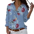 thumbnail image 1 of Blusa de manga larga con solapa para mujer Camisa con tops de estilo suelto con estampado floral para niñas Advancent FS11378-37, 1 of 7