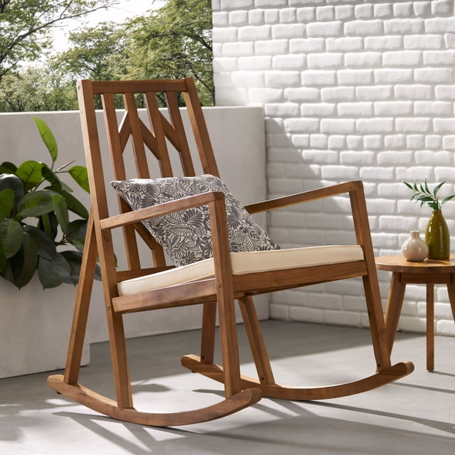NUNA ROCKING CHAIR WITH CUSHION 5CM Chair Provides Simple Yet Outstanding Design And Comfort For All To Enjoy,Brown