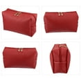 thumbnail image 5 of Unique Bargains 1 Pcs Makeup Bag Cosmetic Travel Bag Waterproof PU Leather Case Makeup Bag for Women S Size Red, 5 of 6