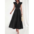 thumbnail image 3 of PRETTYGARDEN Womens Boho Maxi Dresses Summer Floral Lace Eyelet V Neck Spring Wedding Guest Dress Beach Vacation Clothes, 3 of 7