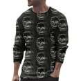 thumbnail image 1 of AMERTEER T-Shirt Homme Automne et Hiver Grande Taille Décontracté Rétro Vieux Festival d'Halloween Imprimé Complet Col Rond Manches Longues, 1 of 4