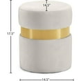 thumbnail image 4 of Meridian Furniture Hailey Contemporary Velvet Ottoman/Stool in Cream, 4 of 4