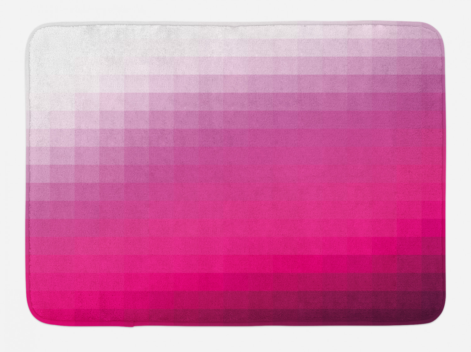 Hot Pink Bath Mat, Modern Art Mosaic Tiles Gradually Ombre Inspired