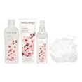 Bodycology Warm and Cozy Bath Robe and Bath Gift Set, Cherry Blossom, 5