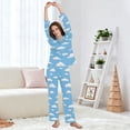 thumbnail image 5 of FORMRS Womens Pajama Set Long Sleeve Top and Pants with Pockets Soft Comfy Lounge Sleepwear, Sizes S-2XL, Cartoon Cloud Pattern, 5 of 7