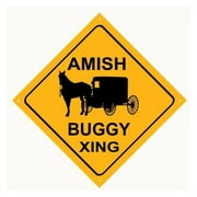 Amish Buggy Xing Crossing Reproduction Caution Sign