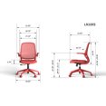thumbnail image 4 of Silla de oficina ergonómica con color, 350 lb, para uso en el hogar, respaldo de malla, espuma moldeada integrada, asiento cómodo, reposabrazos giratorio, ignífuga, rotativa y multifuncional (rojo), 4 of 4