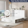 thumbnail image 5 of ijuicy Murphy Bed with Charging Station, Queen Size Solid Wood Cabinet Bed, Cube Chest Bed for Guest Room/ Office/Apartment-White, 5 of 8