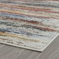thumbnail image 5 of Contemporary 2x8 Area Rug (2'3'' x 7'3'') Stripe Brown, Cream Indoor Runner Easy to Clean, 5 of 7