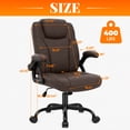 thumbnail image 2 of GASEE Leather Office Chair, Big and Tall Office Chair 400LBS Wide Seat Ergonomic Computer Desk Chair High Back Executive Leather Chair Adjustable Task Chair Lumbar Back with 1-Year Warranty, Brown, 2 of 12