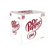 Diet Dr Pepper Soda Pop, 12 fl oz, 24 Pack Cans