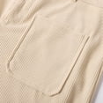 thumbnail image 4 of Girls Corduroy Wide Leg Pants Button Front Zipper Vintage Pants with Pockets High Waist Casual Pants for Girls Beige Uniform Pants Kids Girls Clothes Size 9-10 Years, 4 of 8