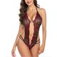 thumbnail image 1 of Gibobby Lencería mujer erótica Conjunto de sujetadores sexy súper push-up para mujer, lencería transparente, brasier de encaje y bragas a juego para mujer(Rojo, CH), 1 of 5