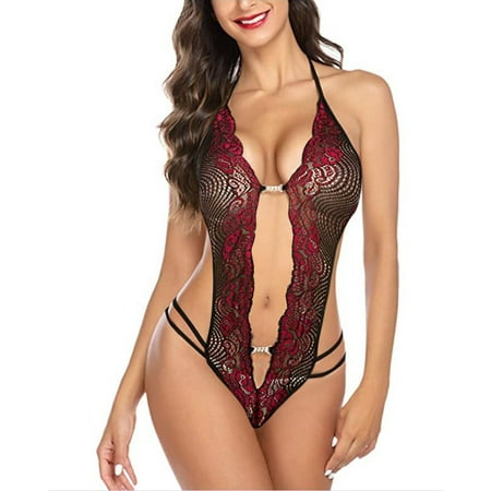 

Wozhidaoke lingerie for women New Fashion Lace Lingerie Women s Underwear Lace Diamond Jumpsuit lingerie for women