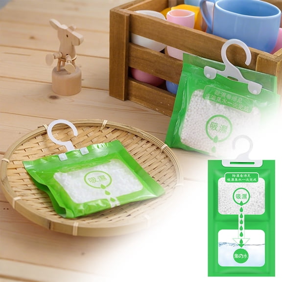 Meiiso Hanging Dehumidifier Bags for Closet Wardrobe, Odor Eliminator & Dampness Control Moisture Absorber, Reusable Closet Deodorizer