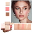 thumbnail image 1 of Facial Contouring Highlight Blush 3 in 1 Makeup Set High Gloss Powder Blusher A5, 1 of 1