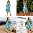 thumbnail image 5 of Whosucclay Ripples Starfish Plumeria Flower Print Couple Matching Outfits Summer Dresses for Women with Pockets Mens Hawaiian Button Down Shirts Beach Vacation Outfits for Husband and Wife, 5XL, 5 of 7