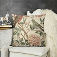 thumbnail image 2 of SHANXI Vintage Bird Floral Pillow Covers  Pink Green Yellow Flower Leaves Decorative Throw Pillows For Couch Chinoiserie Cases Farmhouse Home Decor Sofa Bed Porch Outdoor 22x22in, 2 of 5