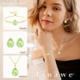 thumbnail image 5 of Linawe 14K Gold Plated Crystal Imitation Diamond Necklaces for Women Trendy, Peridot Green Moissanite Birthstone Pendant Necklace Statement Gemstone Jewelry Set, 5 of 6