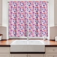 thumbnail image 2 of Ambesonne Botanical Kitchen Curtains, Watercolor Birds Tulips, 55"x30", Purple Fuchsia Pink, 2 of 3