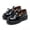 Black, variant on Purcolt Mary Jane Shoes for Girls Cute Bow Round Toe Buckle Ankle Tied Chunky Sole Flat Shoes Dressy Casual School Uniform Dress Shoes,3.5-105Y