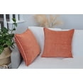 thumbnail image 4 of Soft Chenille Textured Pillow Covers Stitched Edge Set of 2 (18 x 18 inch, Coral Orange) / Cozy Cushion Covers / Modern Square Pillow Cases / Decorative Luxury Farmhouse Gray Pillow Covers, 4 of 8