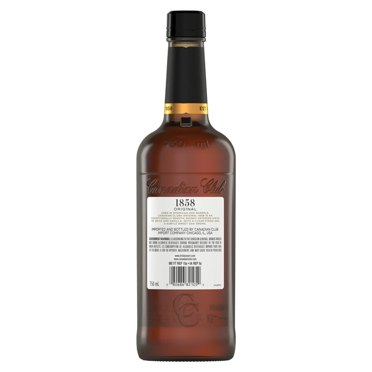 Canadian Club 1858 Whisky 750 ml Glass Bottle 40% ABV