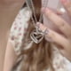 thumbnail image 4 of Adorable y único collar de diamantes rosas con forma de corazón. Versátil y perfecto para la clavícula. Collares para mujer., 4 of 9