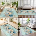 thumbnail image 4 of Large Area Rugs 5'x8', Beach Coastal Teal Carpet Runner Indoor Outdoor Rugs Home Decor Aesthetic, Nautical Shell Starfish Coral Summer Non Slip Mats Washable Accent Rug for Living Room Bedroom, 4 of 8