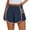 Navy, variant on Riforla Women's Running Shorts High Waisted Pleated Contrast Color Short Shorts for Women Red XL