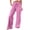 Pink, variant on Women Pants High Waist Wide Leg Pants Drawstring Elastic Trousers Comfy Straight Leg Long Pants With Pockets