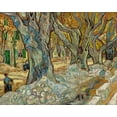 thumbnail image 2 of Gogh, Vincent van 24x20 Black Ornate Wood Framed with Double Matting Museum Art Print Titled - The Large Plane Trees Road Menders at Saint Remy, 2 of 4