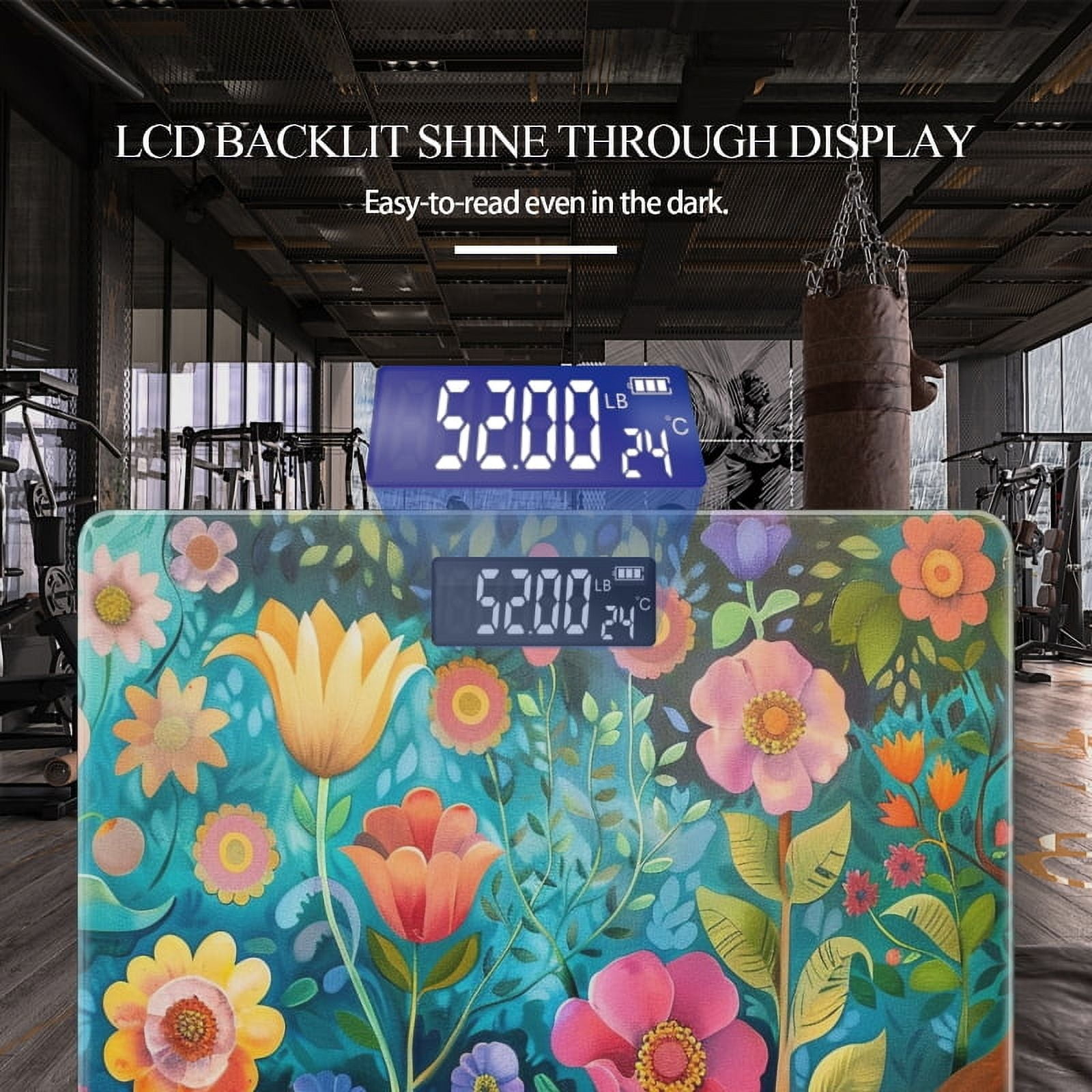 Bathroom Scale, Highly Accurate Digital Body Scale,Precisely Measures Weight up to 400 lbs-Vibrant Garden Filled With Blooming Flowers And Lush Greenery