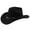 Black, variant on Western Cowboy Hat With Curved Brim For And Outdoor Adventure Travel Riding Country Style Leather Hat