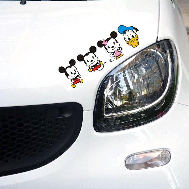 Disney Mickey Minnie Mouse Car Sticker Cartoon Auto Body Rearview Mirror Window Car Tail Sticker Covering Up Scratches Decals