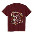 thumbnail image 6 of TTUHYWXI Merry And Bright Santa Christmas Xmas Lights Pajamas Holiday T-Shirt (Wine, L), 6 of 8