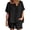 Black, variant on Womens Sweatsuits 2 Piece Set Women's Casual Loose Fit Solid Color Two Piece Shorts Set with Round Neck Top