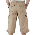 thumbnail image 2 of Men's 3/4 Long Stretch Shorts Waist Cargo Three-quarter Trousers, 2 of 2