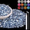 thumbnail image 1 of 4000 diamantes de imitación de resina de 5 mm a granel (azul claro), deslumbrantes cristales planos para manualidades, decoración de uñas, gemas, dijes y adornos para vasos, zapatos, ropa y tela., 1 of 1