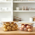 thumbnail image 5 of Pethiy Pantry Organizers Storage,2 Set Stackable Kitchen Counter Organizers for Onion,Potato,Fruit,Produce,Vegetable,Potato Onion Storage with Bamboo Lid, 5 of 8