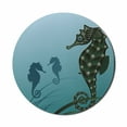 thumbnail image 1 of Animal Mouse Pad for Computers, Seahorse Couple Underwater Creature Miss His Love Algae Art Illustration Print, Round Non-Slip Thick Rubber Modern Gaming Mousepad, 8" Round, Green Blue, by Ambesonne, 1 of 2