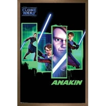 Star Wars: The Clone Wars - Anakin Wall Poster, 14.725" x 22.375", Framed