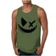 thumbnail image 4 of Ceisia Halloween Graphic Print Tank Top Men's Slim Fit Crew Neck Sleeveless Athletic Shirt Army Green XL Gifts, 4 of 5