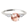 thumbnail image 2 of Mauli Jewels Rings for Women 0.85 Carat Diamond And Moragnite Ring 4-prong 14K White Gold, 2 of 7