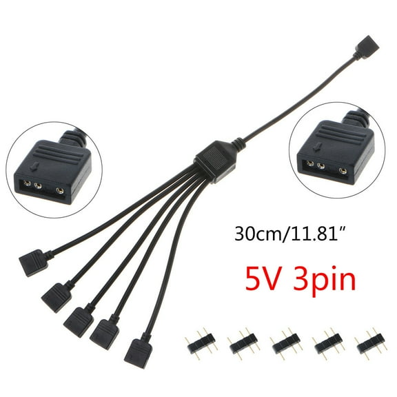 5V3Pin Interface Transfer Extension Cable RGB Splitter for A-SUS MSI Motherboard