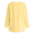 thumbnail image 7 of vigerkar Womens Floral Embroidered Long Sleeve Shirt Peter Collar Dressy Casual Blouse Shirts (Yellow, 3XL), 7 of 7